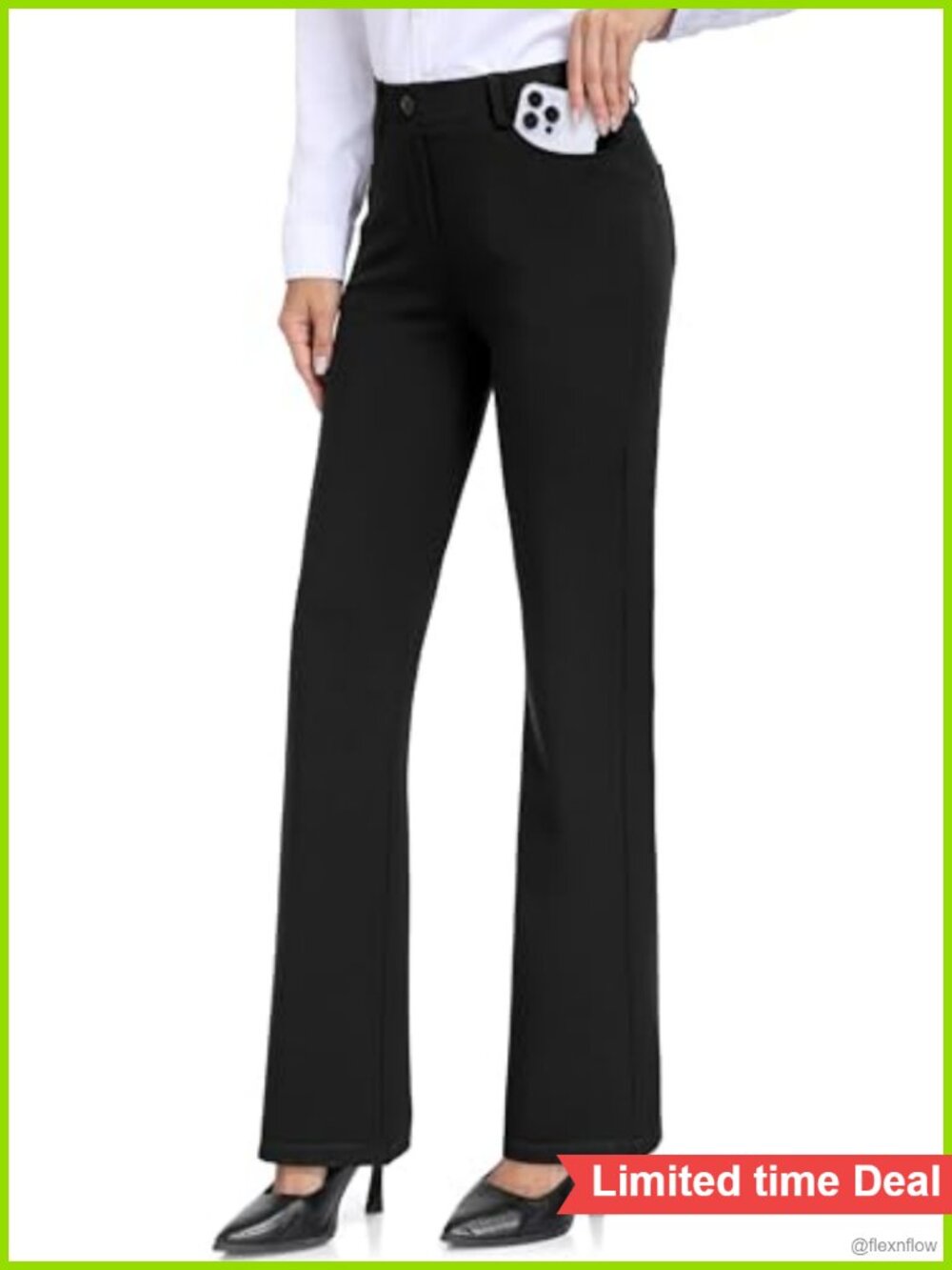 Tall Women Stretch Bootcut Dress Pants 34 36 38 Inseam 4-Pocket Work Slacks